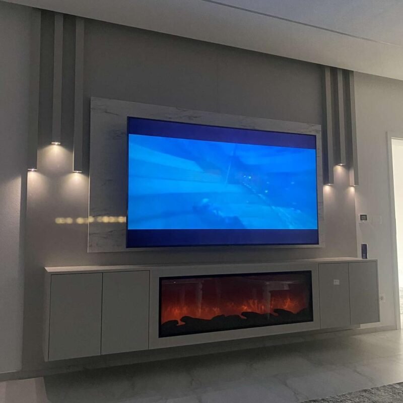 Television furniture with fireplaces